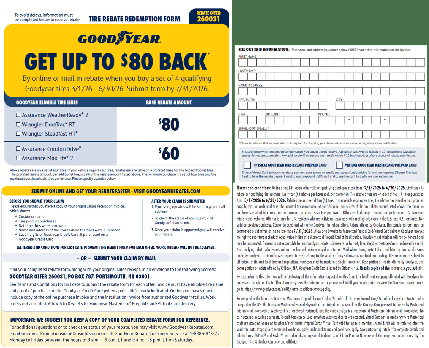 Goodyear Assurance Weatherready 2 All Weather 245/65R17 107H Passenger Tire