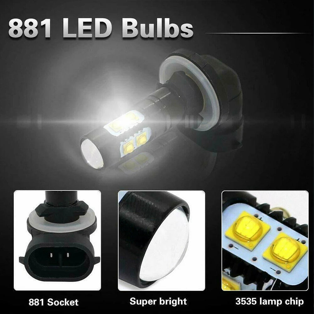 1PCS/2PCS HEADLIGHT LED BULBS 3600LM 6000K WHITE HIGH POWER Fog Light Lamp LED Headlights for ATV POLARIS SPORTSMAN Accessories