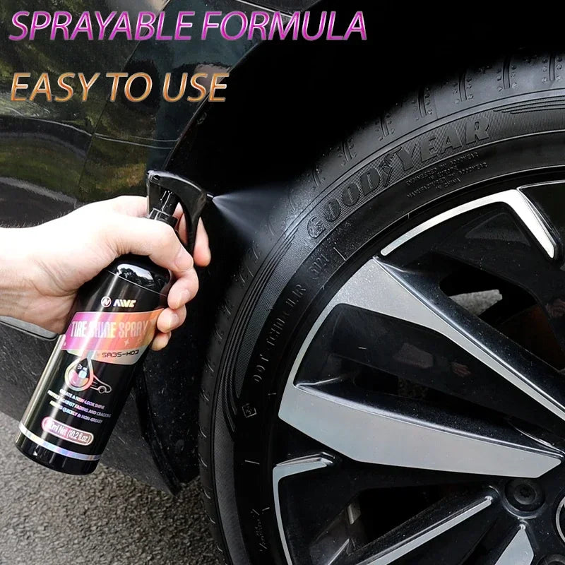 Car Tire Shine Coating  Tyre Gloss Plastic Rubber Wheel Restorer Agent Spray Polishing Brightener Auto Car Detailing