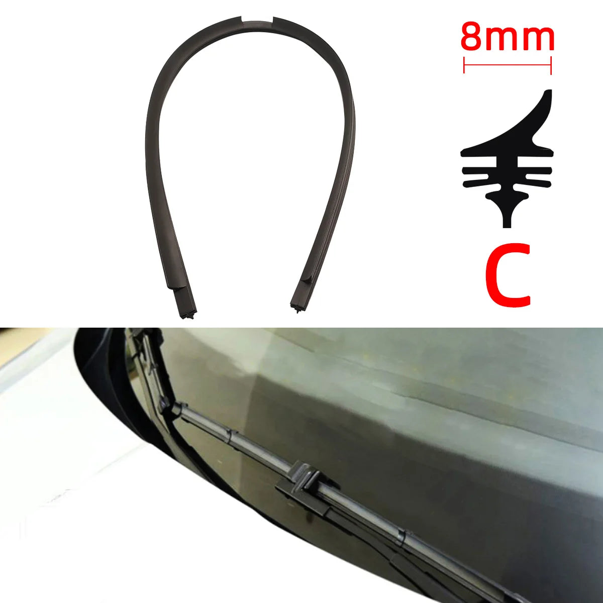 Auto Car All Seasons Windshield Wiper Blades Refills Natural Rubber Strips Wiper Blade Replacement Parts All Types Fit 14"- 32"