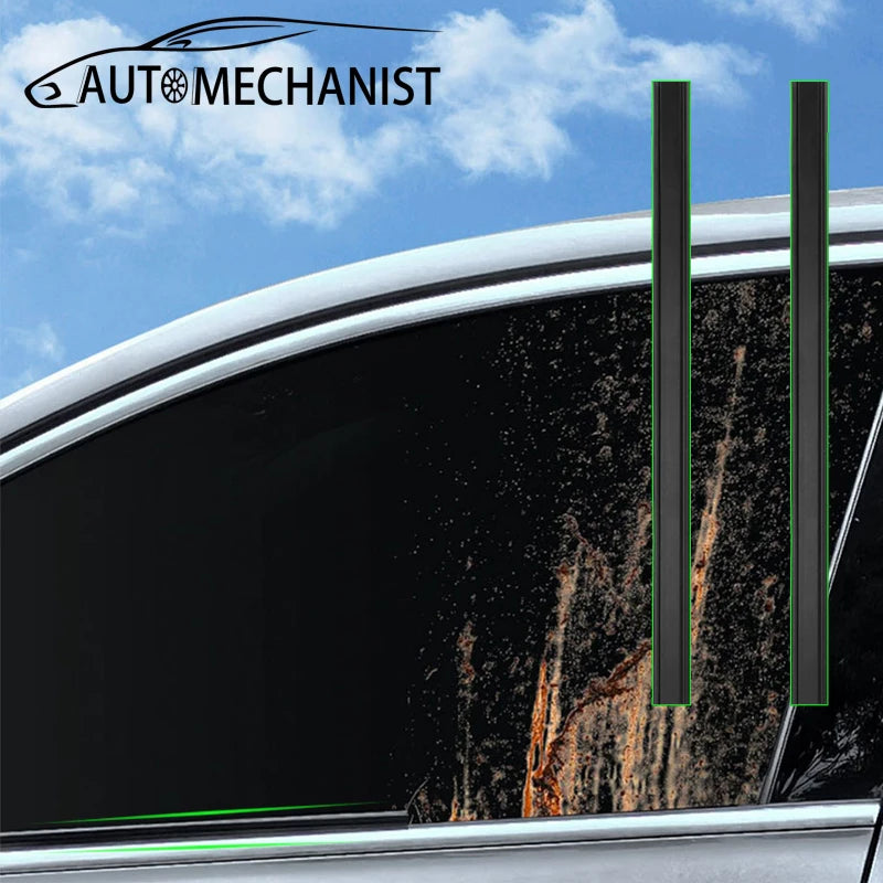 AUTOMECHANIST Car Window Wiper Car Window Lift Rubber Cleaning Strip Auto Side Window Filler Noise Insulation Window Clear View