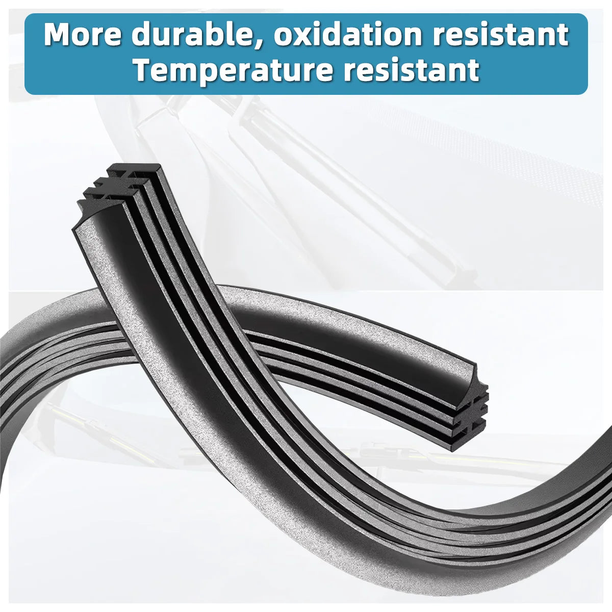 1PC of Car Windshield Wiper Blade J/U Universal Soft Rubber All Season Boneless Car Wiper Blade 12 "13" 14 "15" 16 "17" 18 "19"