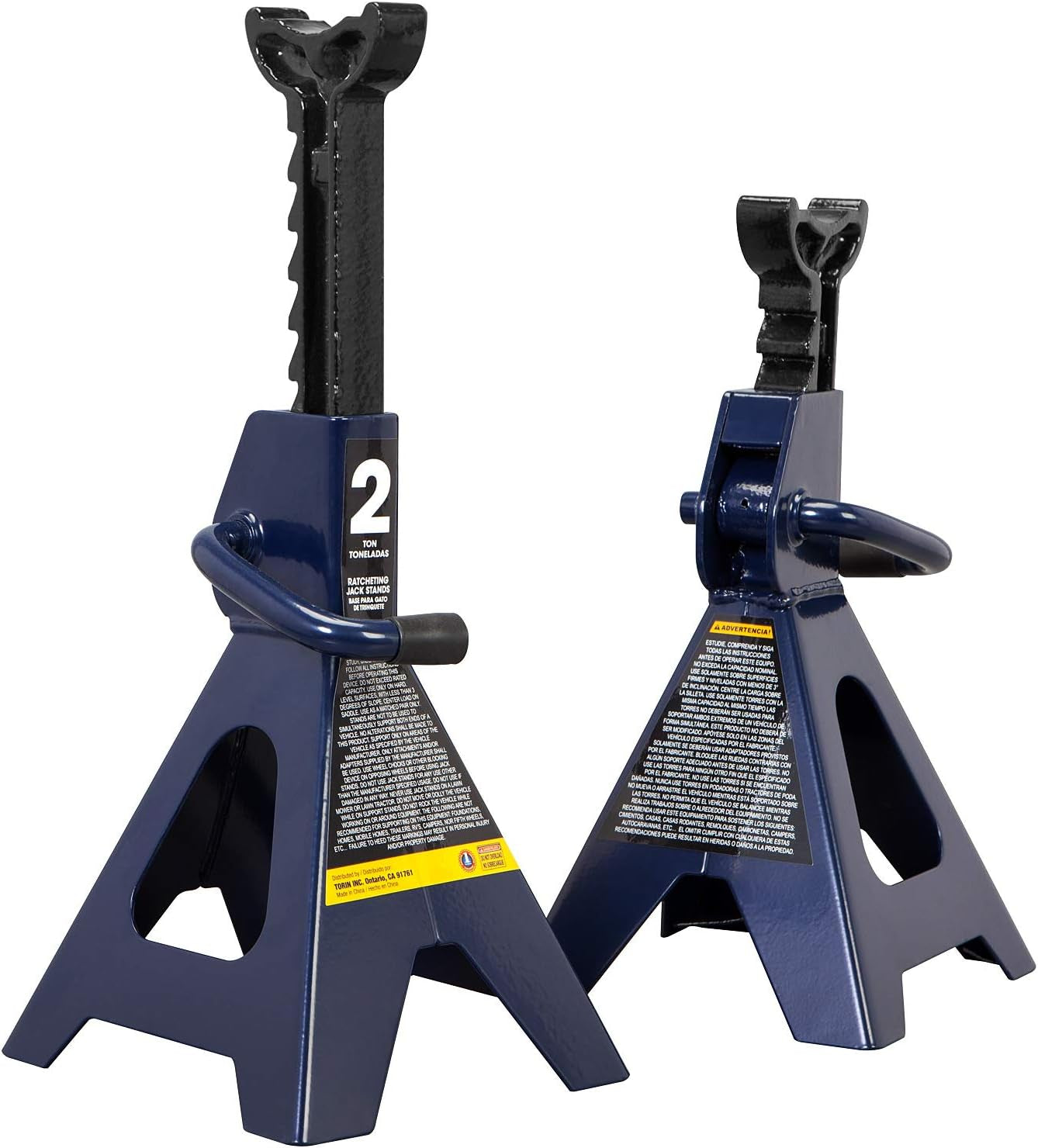 AT82001UR Torin Hydraulic Trolley Service/Floor Jack Combo with 2 Jack Stands, 2 Ton (4,000 Lb), Blue