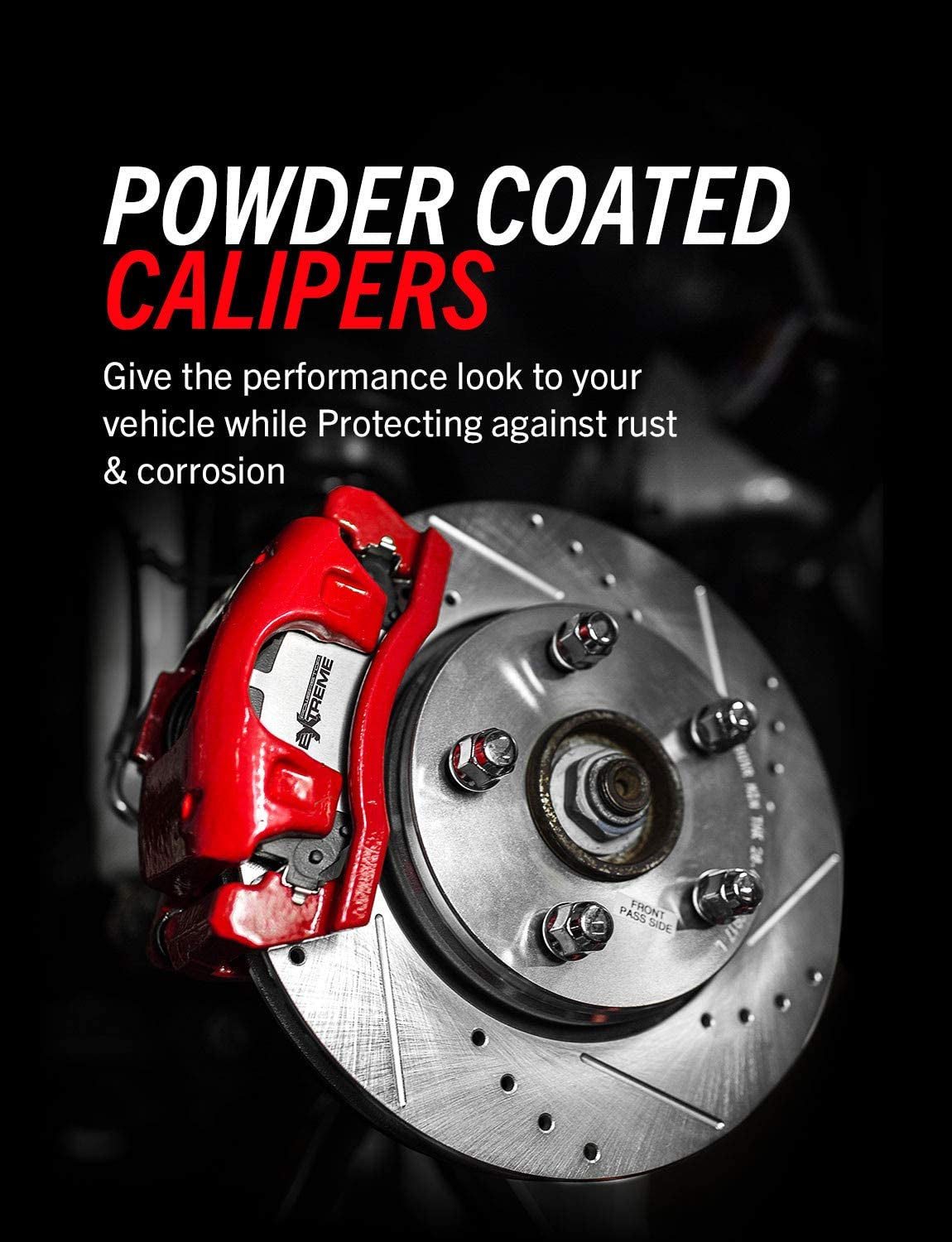 Rear Red Powder Coated Brake Caliper Pair for Ford F-150 2004-11 | Lincoln Mark LT 2006-08 - High-Temp Brake Caliper Upgrade, S4858