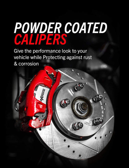 Rear Red Powder Coated Brake Caliper Pair for Ford F-150 2004-11 | Lincoln Mark LT 2006-08 - High-Temp Brake Caliper Upgrade, S4858