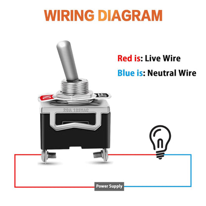 8 Pack Toggle Switches, 2 Pin 20A 125V AC/ 15A 250V AC on off Switch, SPST Car Rocker Switches with Boot Cap Cover, 12V Heavy Duty Waterproof Toggle Switch
