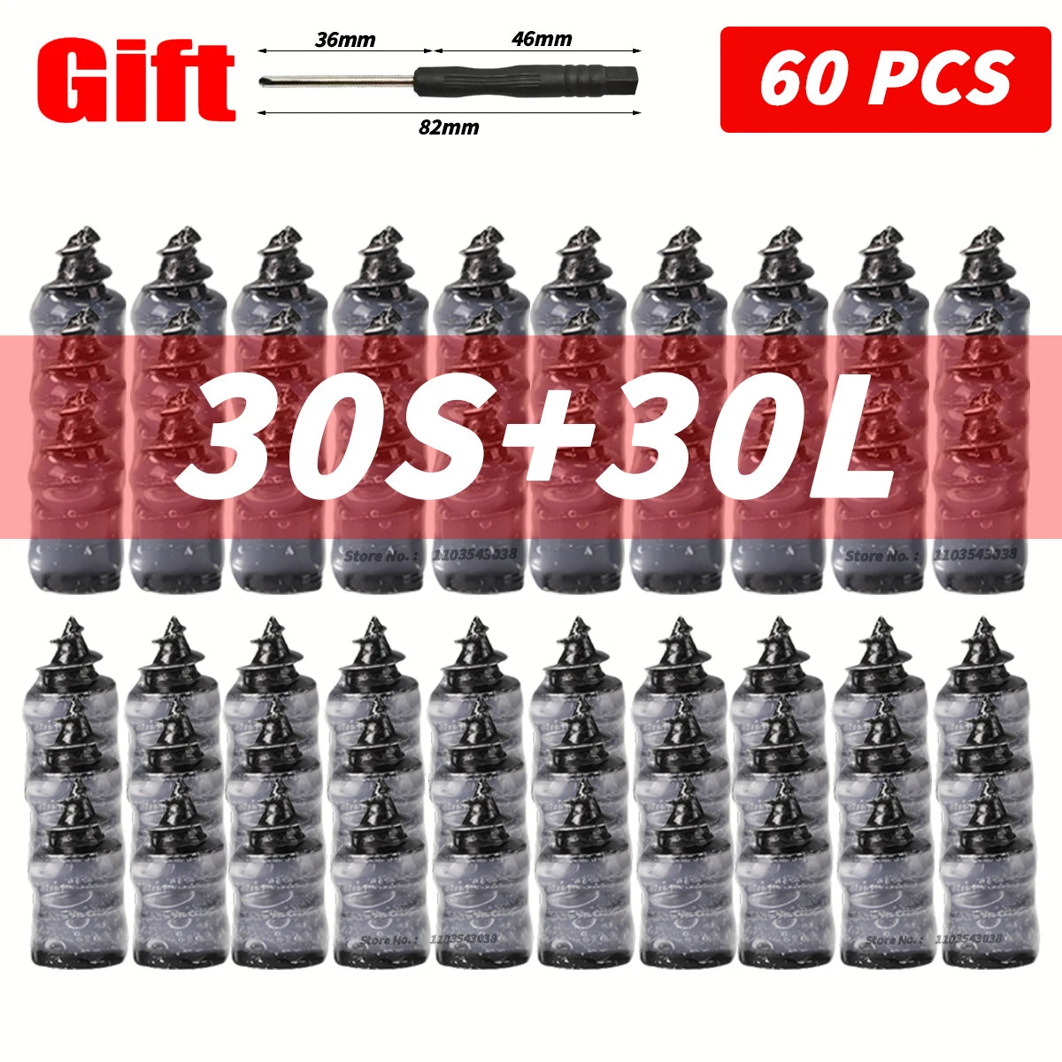 10-100PCS Universal Vacuum Car Tyre Repair Rubber Nail for Car Motorcycle Scooter Tubeless Tire Repair Kit Glue Free Tire Nails