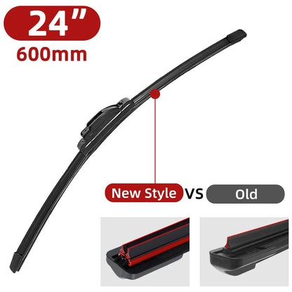 Automotive Universal J/U Hook Double Rubber Strip Wiper Blade Boneless Wiper Blade 14 "16" 18 "19" 20 "21" 22 "24" 26“