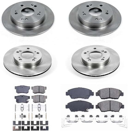 Front and Rear Brake Kit for Honda Civic 2009-11 - Z17 Ceramic Brake Pads & Disc Rotors Replacement, KOE4276