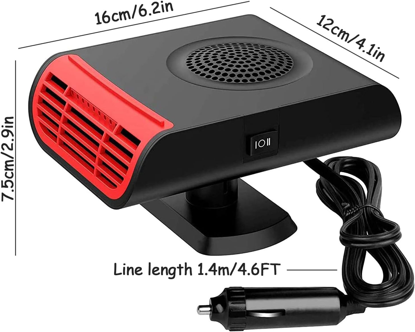 12V 150W Car Heater, Portable Windshield Heater, Defogger, Defroster, Newly Upgrade 2 in 1 Fast Heating Vehicle Heater,Can Be Inserted into Cigarette Lighter Vine1