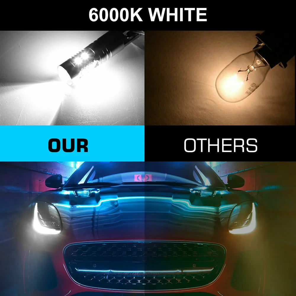 2Pcs H1 LED Car Lights H3 LED Bulb Xenon White Light Atuo Lamps for Car Headlight Bulbs 12V 24V 50W Lighting Fog Lamps