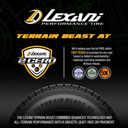 Lexani Terrain Beast at All Terrain LT225/75R16 115/112S E Light Truck Tire