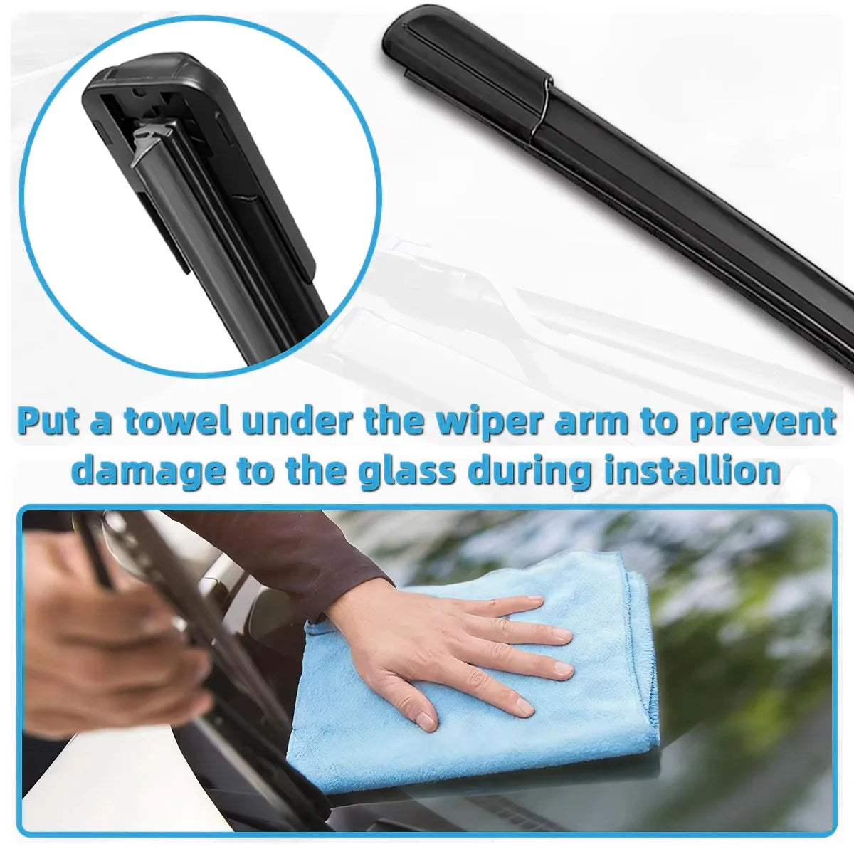 1PC of Car Windshield Wiper Blade J/U Universal Soft Rubber All Season Boneless Car Wiper Blade 12 "13" 14 "15" 16 "17" 18 "19"