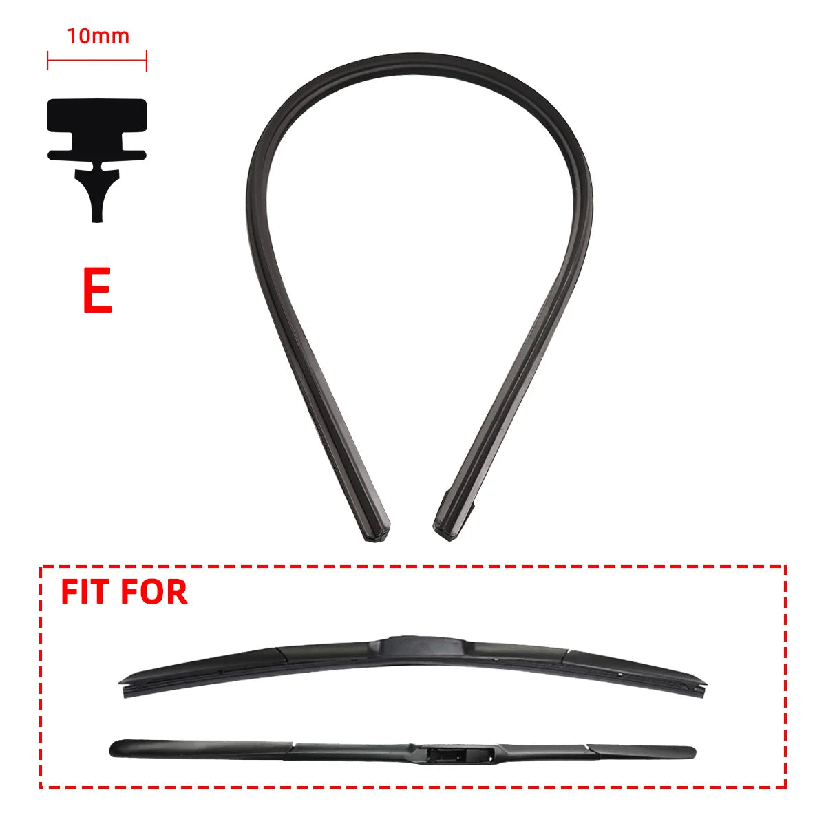Auto Car All Seasons Windshield Wiper Blades Refills Natural Rubber Strips Wiper Blade Replacement Parts All Types Fit 14"- 32"