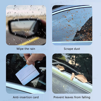 AUTOMECHANIST Car Window Wiper Car Window Lift Rubber Cleaning Strip Auto Side Window Filler Noise Insulation Window Clear View
