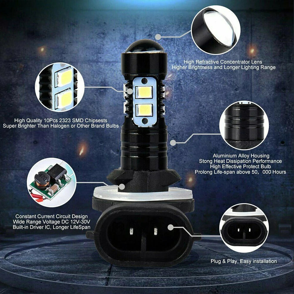 1PCS/2PCS HEADLIGHT LED BULBS 3600LM 6000K WHITE HIGH POWER Fog Light Lamp LED Headlights for ATV POLARIS SPORTSMAN Accessories