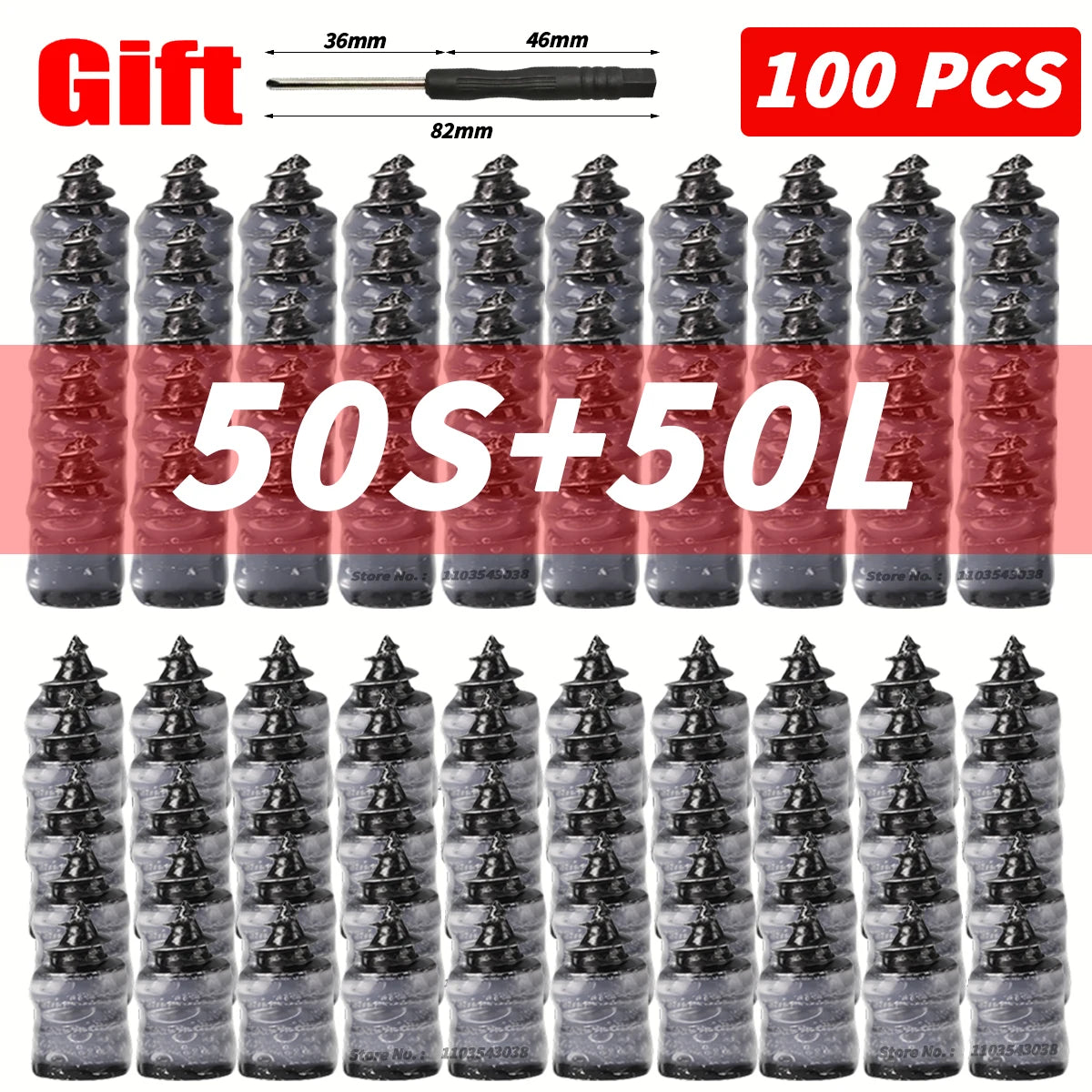 10-100PCS Universal Vacuum Car Tyre Repair Rubber Nail for Car Motorcycle Scooter Tubeless Tire Repair Kit Glue Free Tire Nails