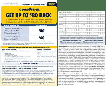 Goodyear Assurance Weatherready 2 All Weather 245/65R17 107H Passenger Tire