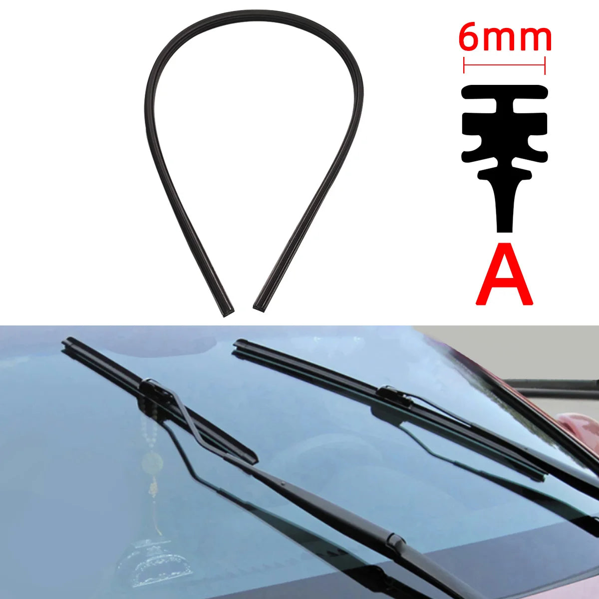 Auto Car All Seasons Windshield Wiper Blades Refills Natural Rubber Strips Wiper Blade Replacement Parts All Types Fit 14"- 32"